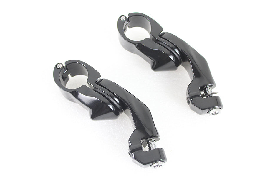 Wyatt Gatling 77461B black short angled footpeg mount kit for motorcycle footpegs