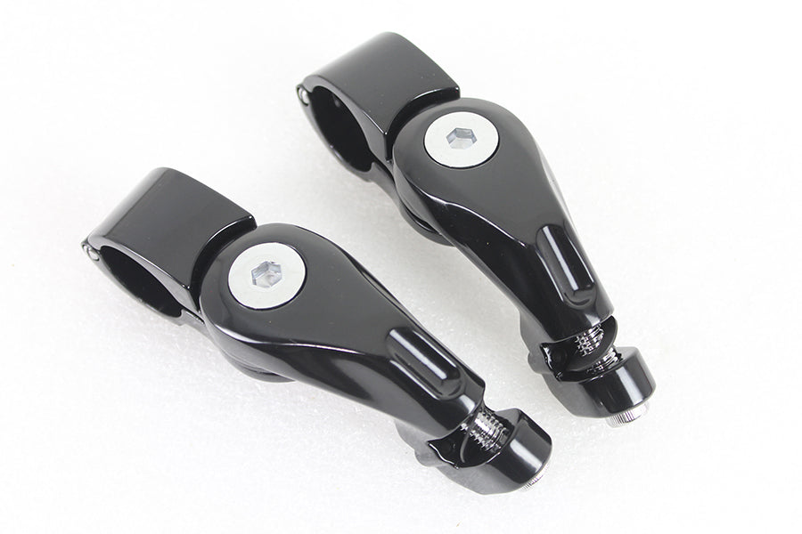 Wyatt Gatling 77461B black short angled footpeg mount kit for motorcycle footpegs