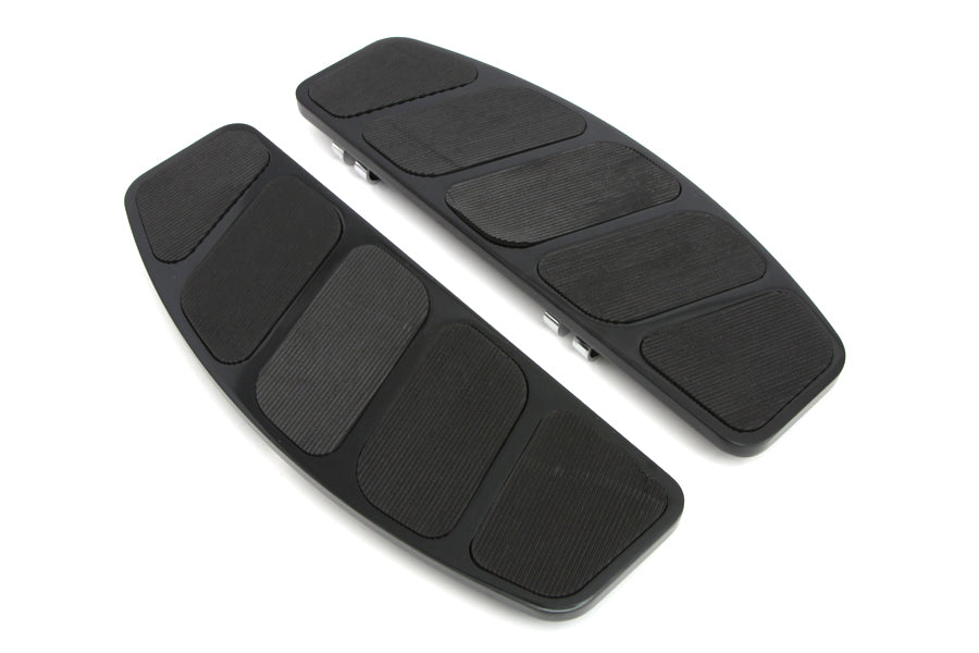Wyatt Gatling 7716 black rectangular footboard set for motorcycle footpeg installation