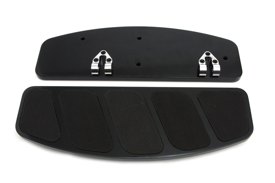 Wyatt Gatling 7716 black rectangular footboard set for motorcycle footpeg installation