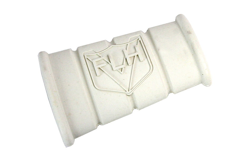 V-Twin 18007W White Rubber Kick Starter Pedal with FLH Logo