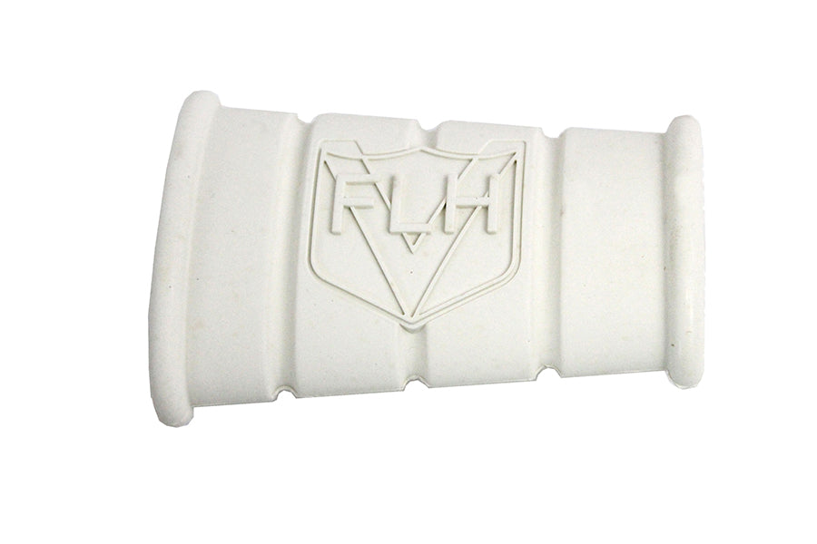 V-Twin 18007W White Rubber Kick Starter Pedal with FLH Logo