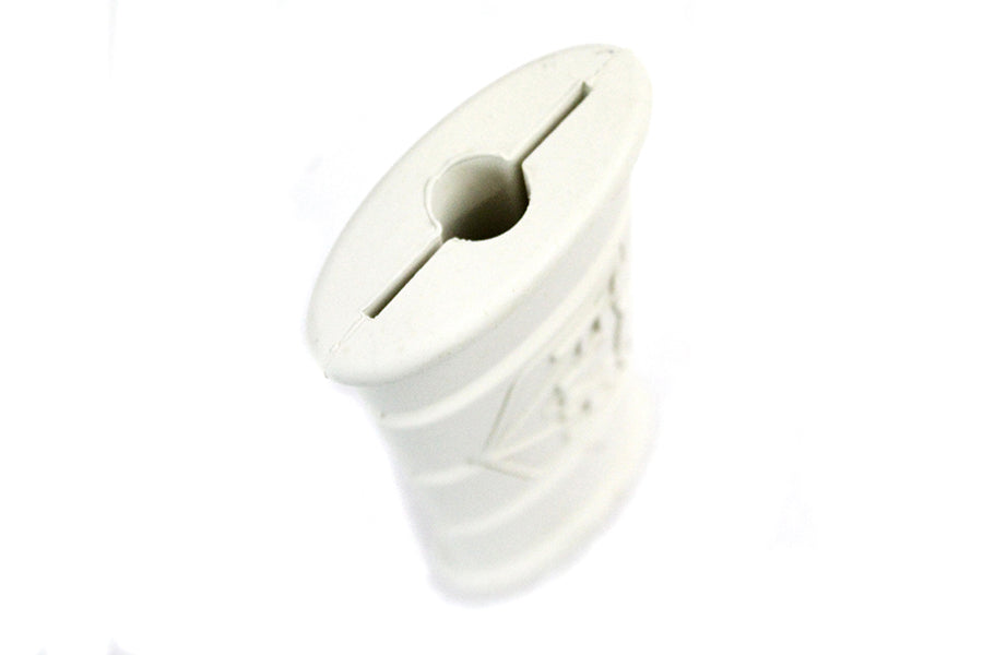V-Twin 18007W White Rubber Kick Starter Pedal with FLH Logo