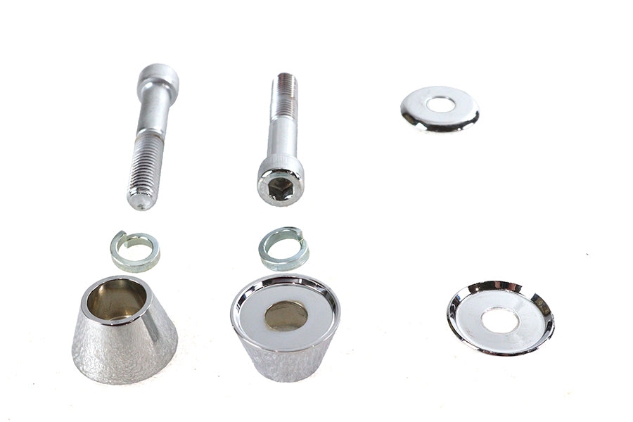 V-Twin Chrome Billet Cone Head Riser Mount Kit for Handlebar Controls