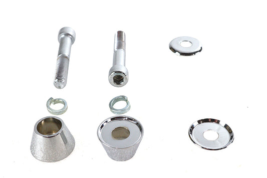 V-Twin Chrome Billet Cone Head Riser Mount Kit for Handlebar Controls