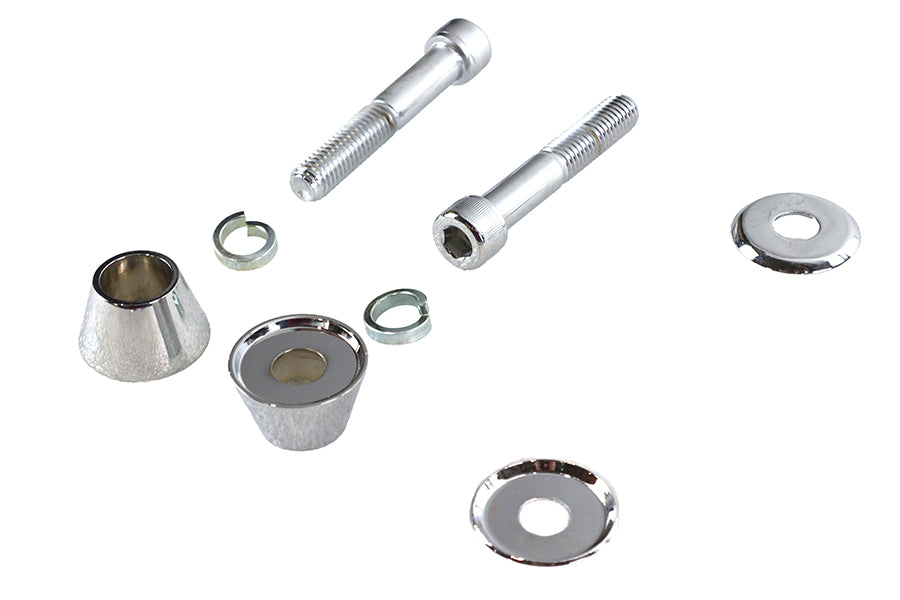 V-Twin Chrome Billet Cone Head Riser Mount Kit for motorcycle handlebar controls