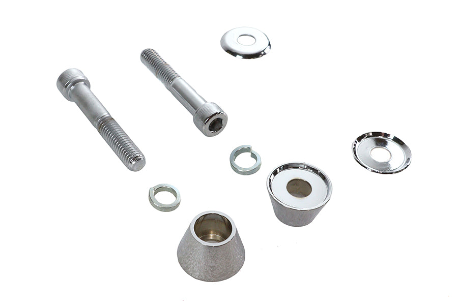 V-Twin Chrome Billet Cone Head Riser Mount Kit for motorcycle handlebar controls
