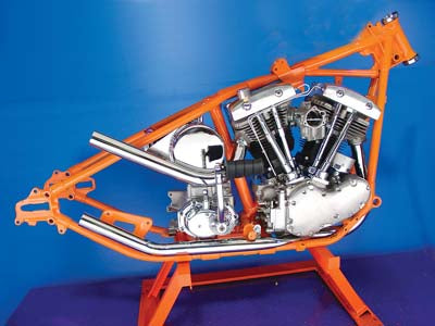 Paughco 716B chrome upsweep exhaust header set for 1966–1969 Harley-Davidson FL motorcycles