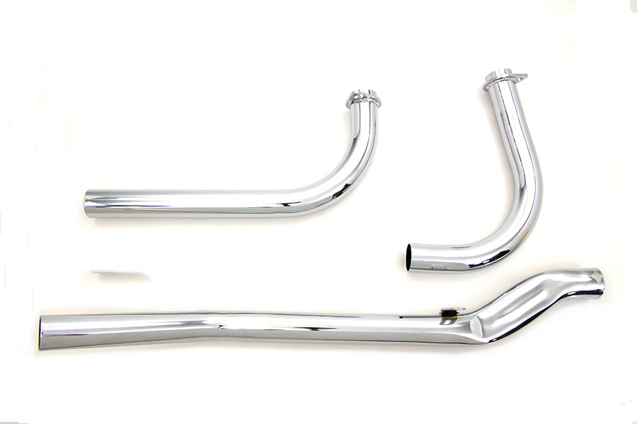 Paughco 716B chrome upsweep exhaust header set for 1966–1969 Harley-Davidson FL motorcycles