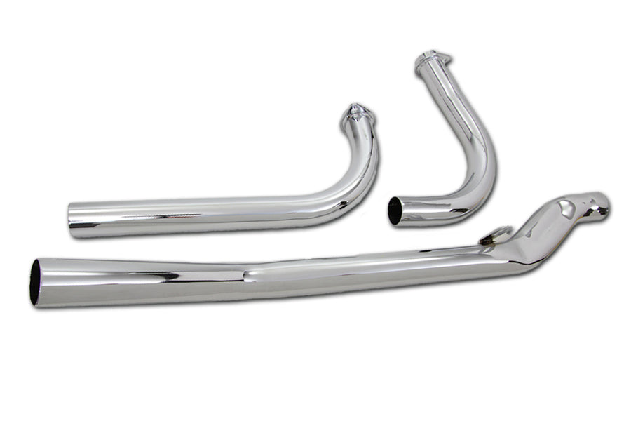 Paughco 716B chrome upsweep exhaust header set for 1966–1969 Harley-Davidson FL motorcycles