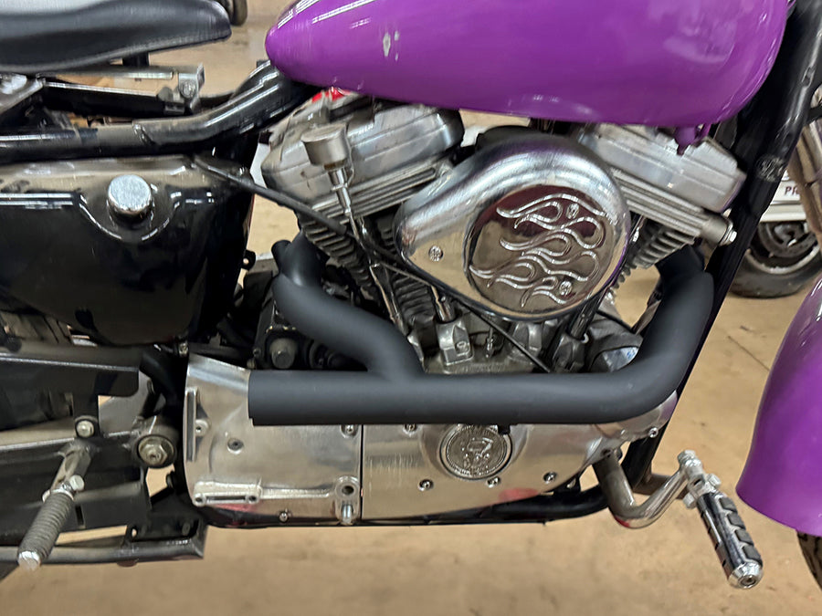 V-Twin 78113B 2:1 Siamese Exhaust Header Set Black
