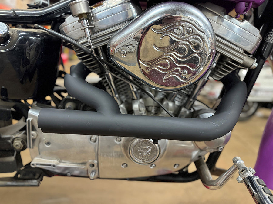 V-Twin 78113B 2:1 Siamese Exhaust Header Set Black