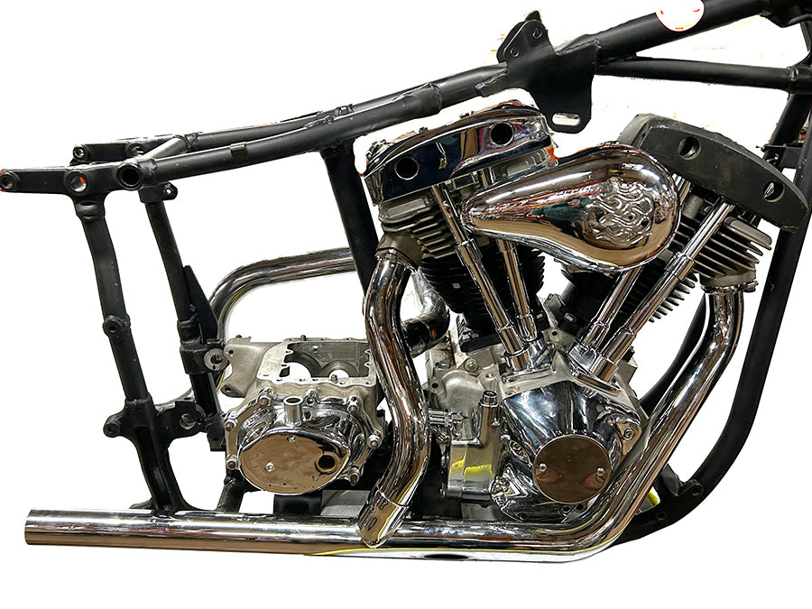 V-Twin 735-1 dual crossover chrome exhaust system for motorcycle exhaust installation