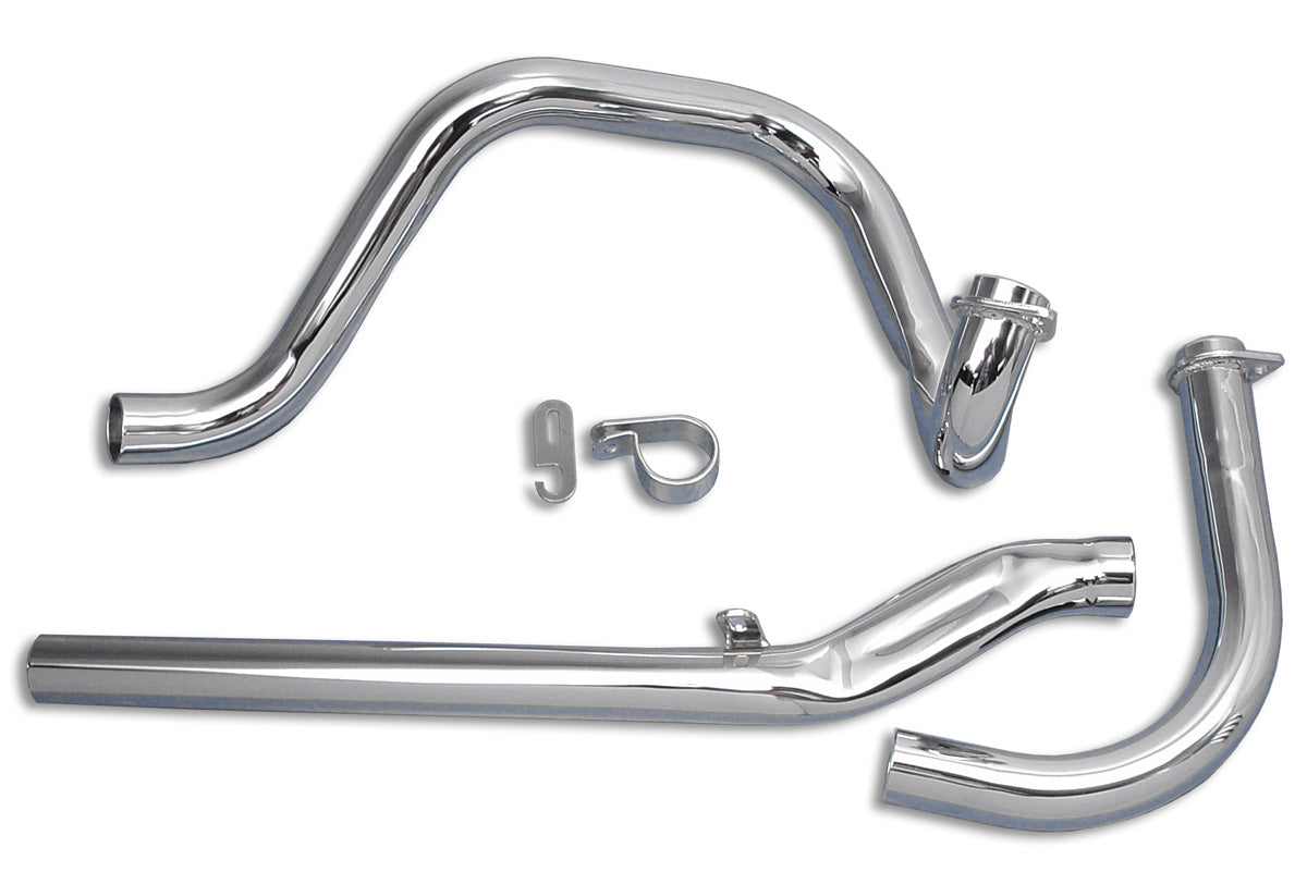 Paughco 735E Chrome True Dual Exhaust System for 1966–1969 Harley-Davidson FL