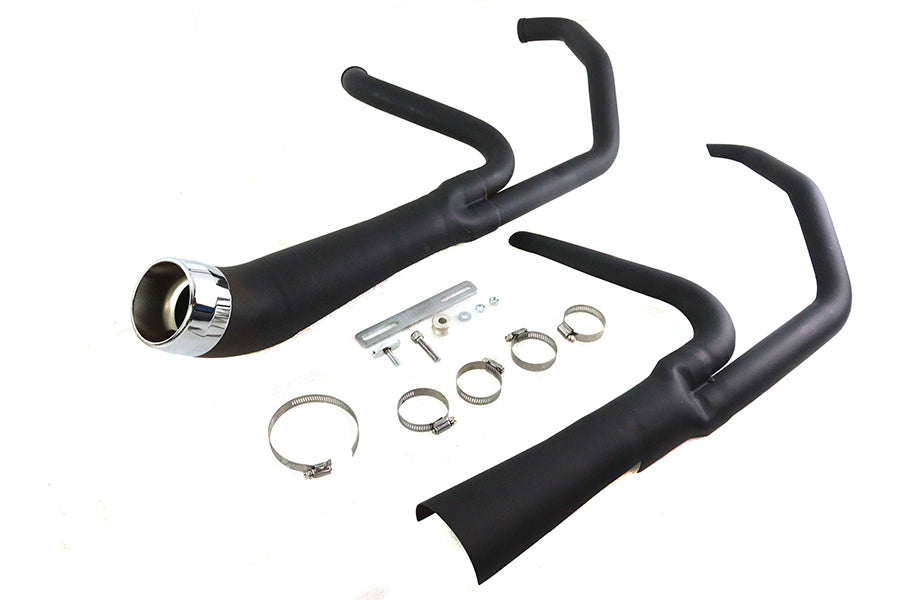 V-Twin Cyclone 1-3/4-inch 2-into-1 black exhaust header set for motorcycles
