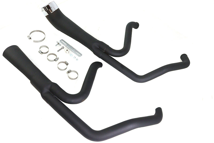 V-Twin Cyclone black 2-into-1 exhaust header set with 1-3/4 inch pipes, model 2115