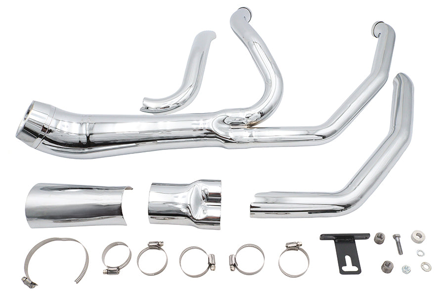 V-Twin Factory Sample Cyclone 1-3/4 inch 2-into-1 exhaust header set, chrome finish