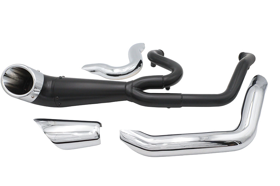 V-Twin Factory Sample 2:1 exhaust header set in black, model 29-2132a