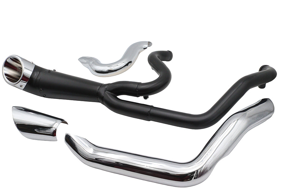 V-Twin Factory Sample 2:1 black exhaust header set, model 29-2132