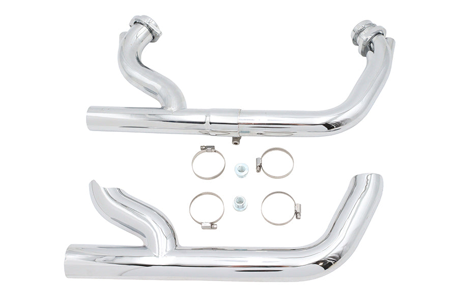 V-Twin 29-2135 chrome 2:1 Siamese exhaust header set for motorcycle applications