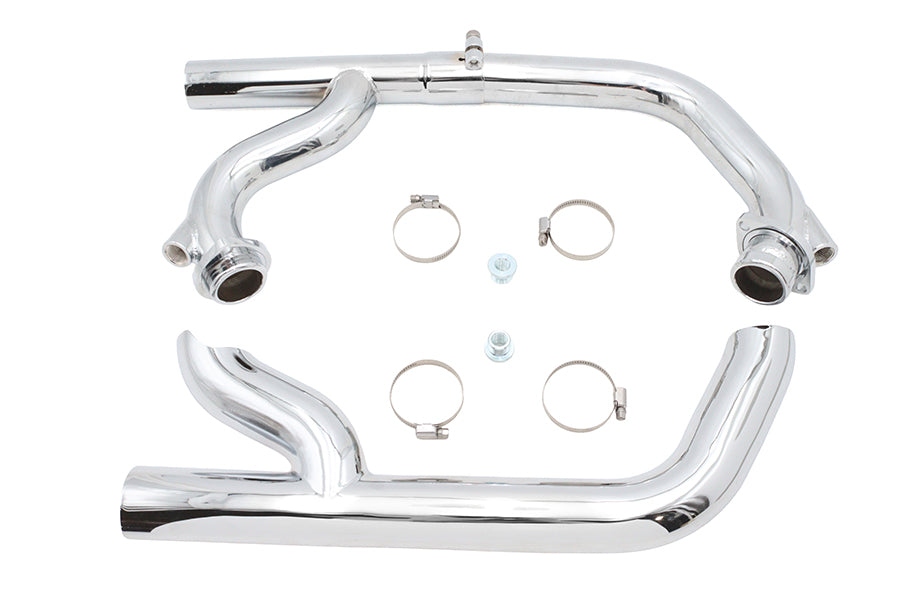 V-Twin Factory Sample 2:1 Siamese exhaust header set in chrome, model 29-2135