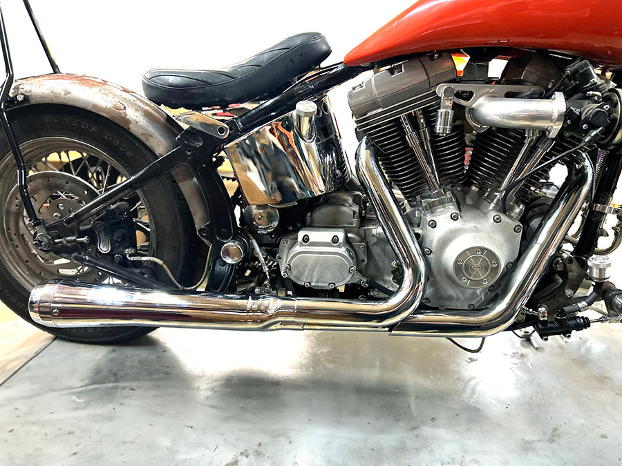 V-Twin Wyatt Gatling Holeshot chrome exhaust set for motorcycle, model 8758