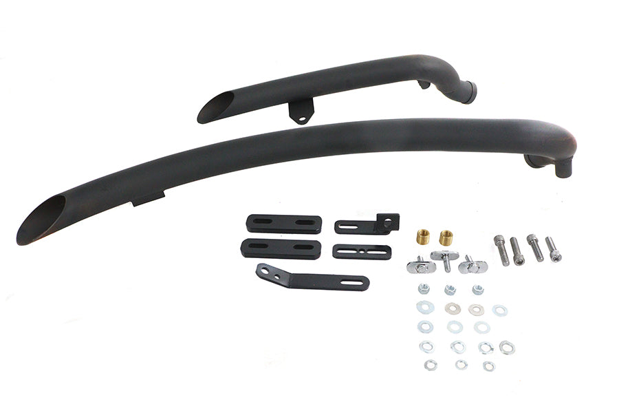 V-Twin 8917 Curved Radius Exhaust Header Set, Black