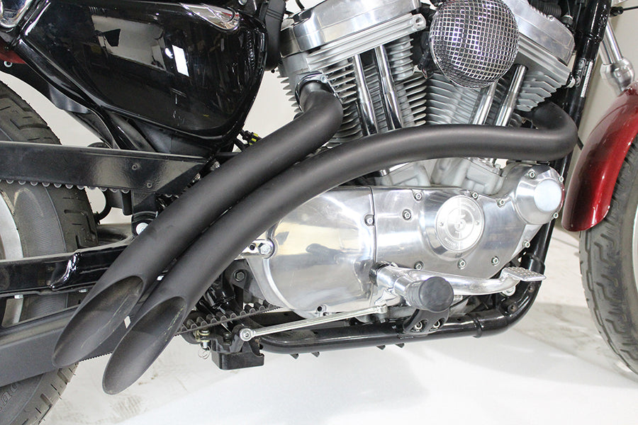 V-Twin 8917 Curved Radius Exhaust Header Set, Black