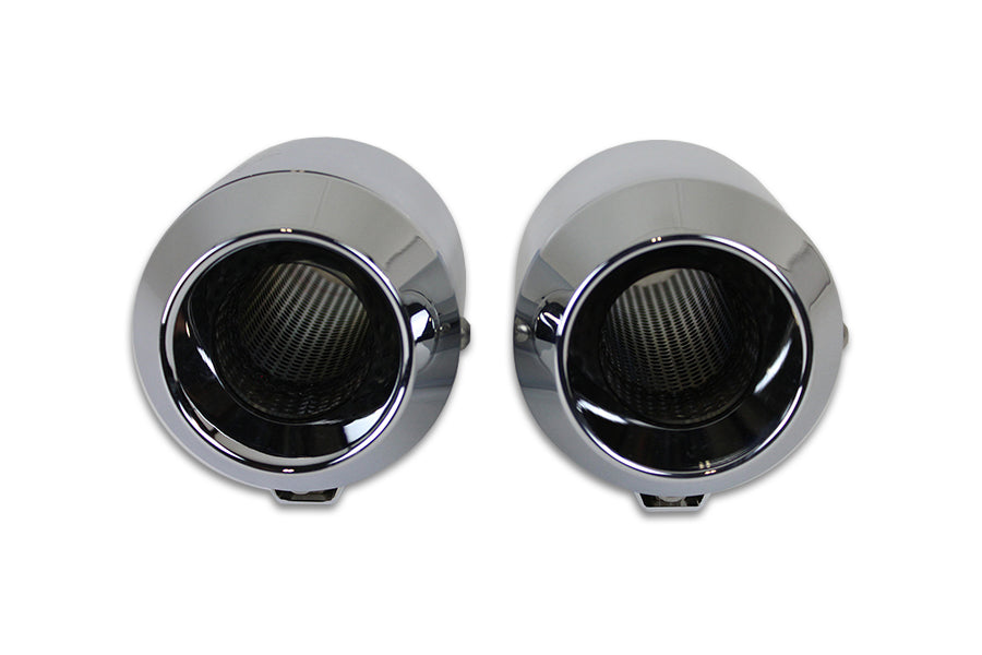 V-Twin Grenade Muffler Set chrome exhaust, 30-0073, side view