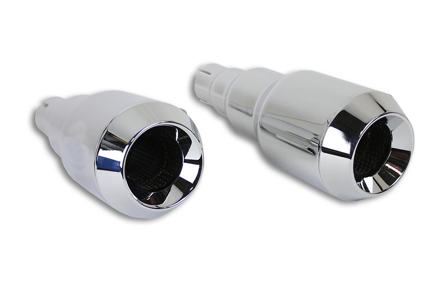 V-Twin 30-0073 chrome grenade muffler set for motorcycle exhaust