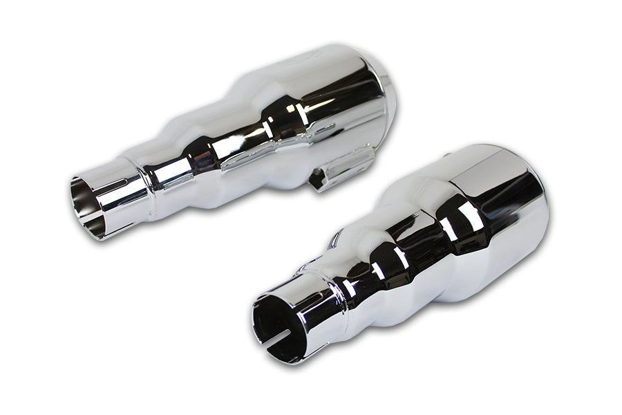 V-Twin Grenade Muffler Set chrome exhaust, model 30-0073