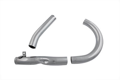 V-Twin side valve 3-piece exhaust system set in chrome, model 30-0168