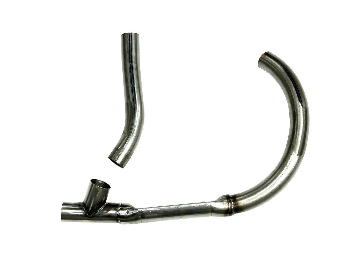 V-Twin 45-inch raw exhaust header set for Harley-Davidson WL side valve motorcycle