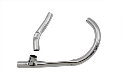 V-Twin 78227C chrome exhaust header set for side valve engines, SKU 30-0188