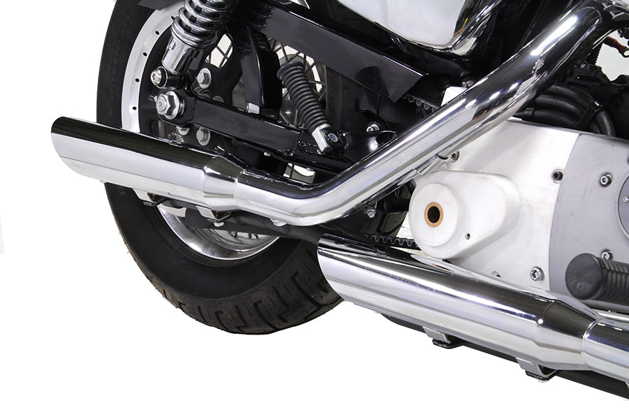 Wyatt Gatling Down Slash Slip-On Muffler Set, chrome exhaust with angled slash-cut tips