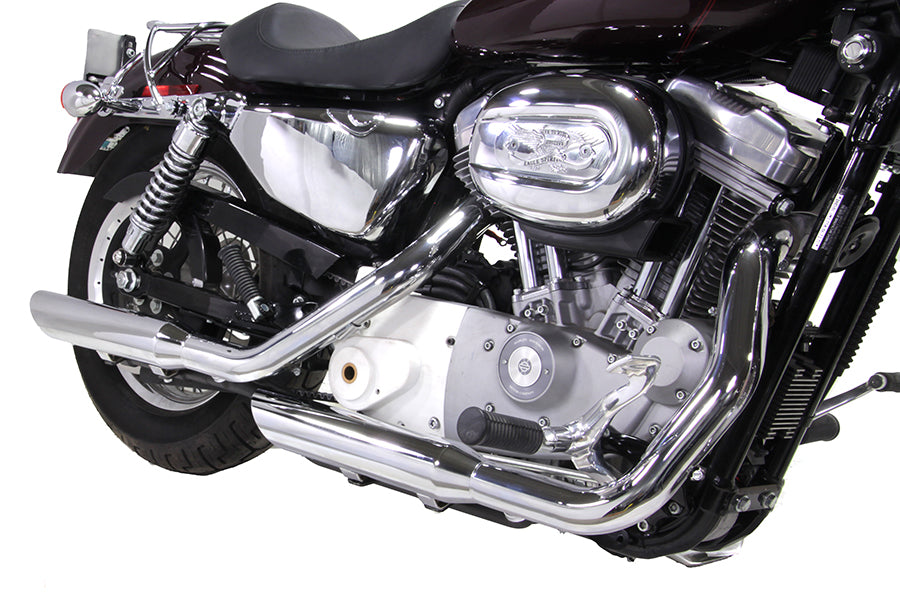 Wyatt Gatling Down Slash Slip-On Muffler Set, chrome motorcycle exhaust, 08-0209A