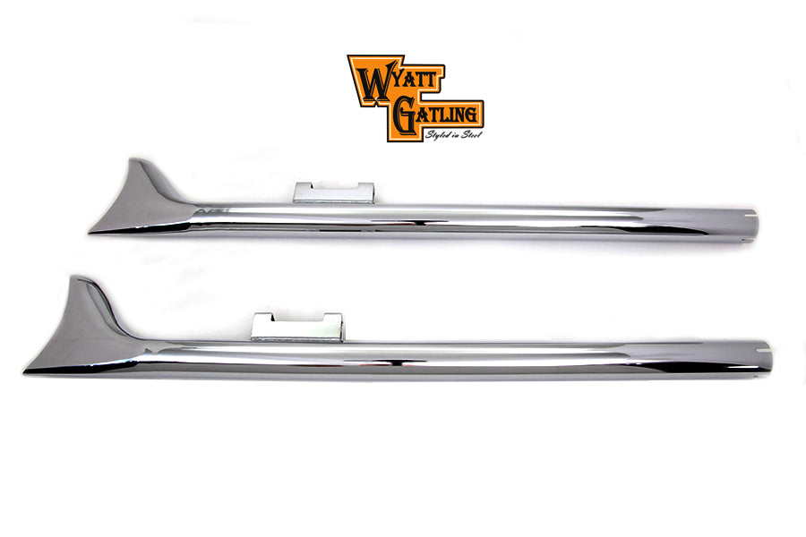 Wyatt Gatling 64-380 36-inch straight fishtail exhaust extension set, polished metal pipes