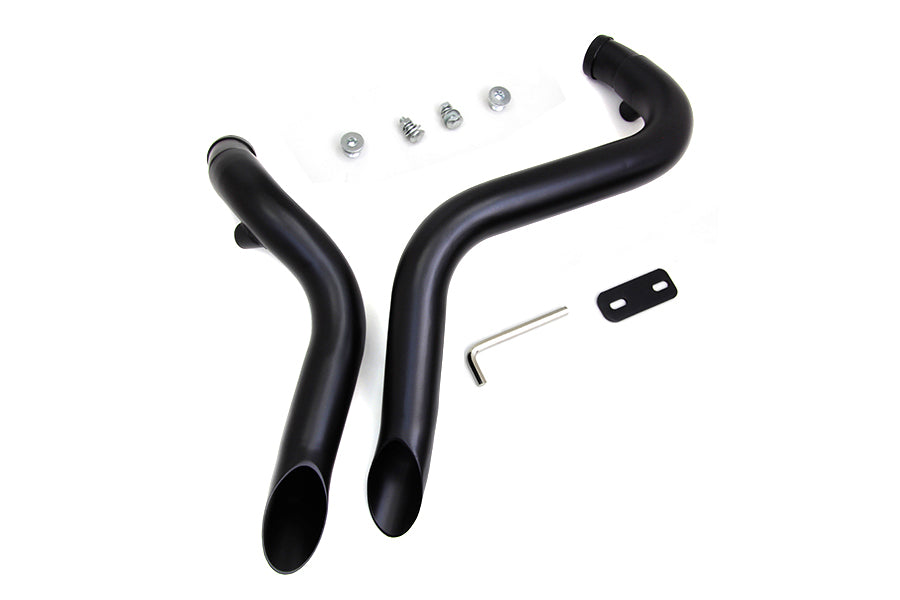 V-Twin Wyatt Gatling down draft exhaust header set, chrome dual headers with flared tips
