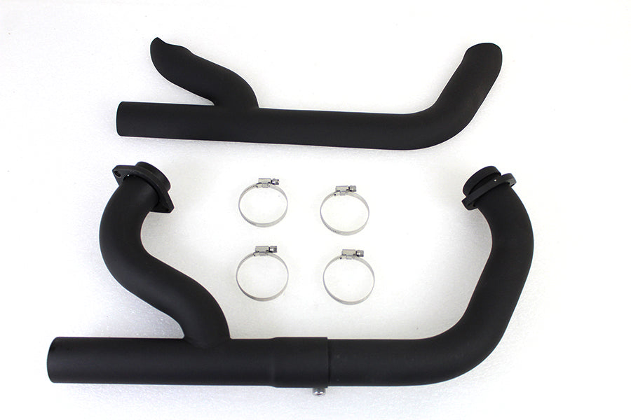 V-Twin 78113FB black 2:1 Siamese exhaust header set for motorcycle engines
