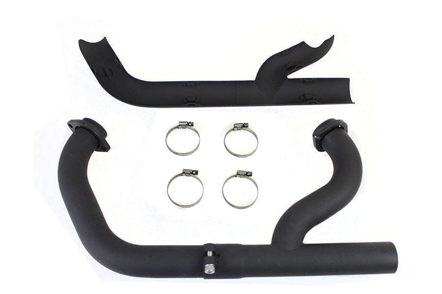 V-Twin 78113FB 2:1 Siamese black exhaust header set for motorcycle engines