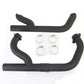 V-Twin 78113FB 2:1 Siamese exhaust header set in black, shown from side angle