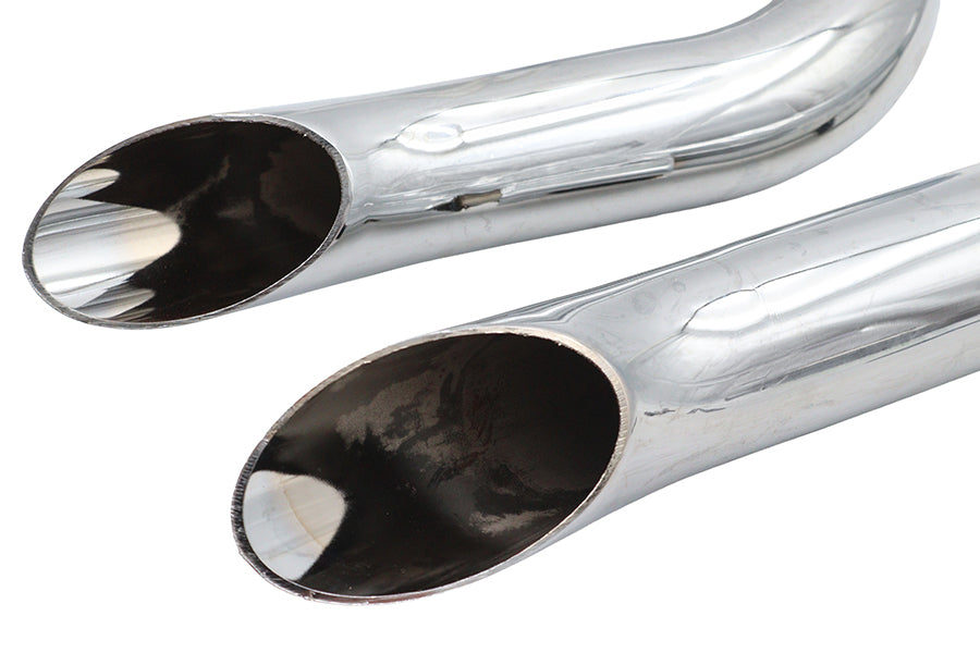 V-Twin Stacked Short Goose Style Drag Pipe Set Chrome Motorcycle Exhaust