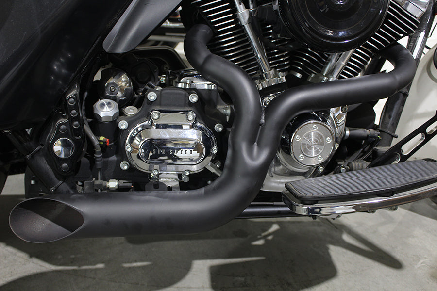 V-Twin 3442 FXD 2:1 black lake side pipe exhaust for motorcycles