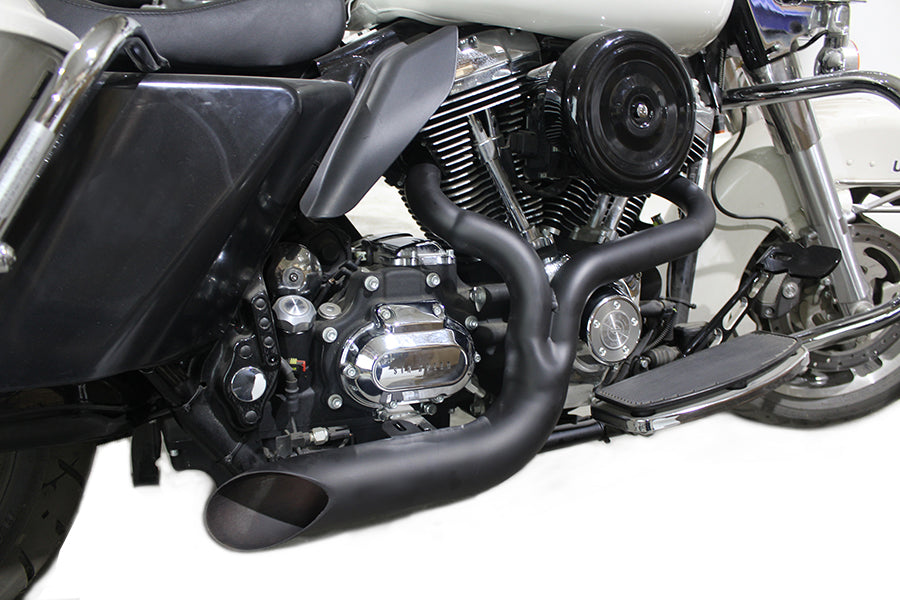 V-Twin 3442 FXD 2:1 Lake Side Pipe Exhaust in black finish