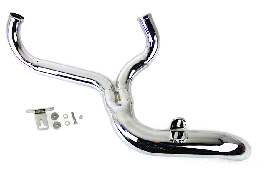 V-Twin FXD 2:1 Lake Side Pipe Exhaust in chrome finish, model 9095