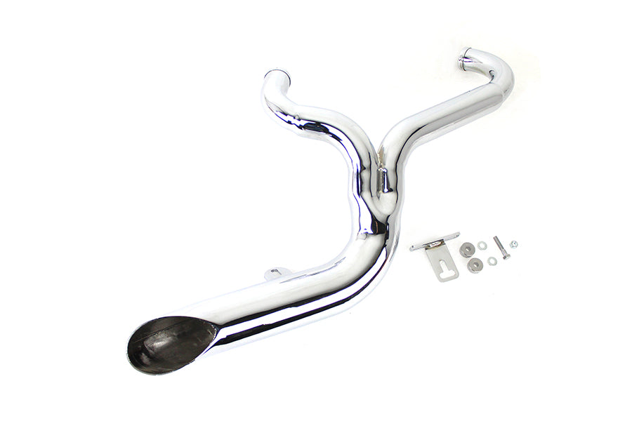 V-Twin 9095 FXD 2:1 Lake Side Pipe Exhaust in chrome finish