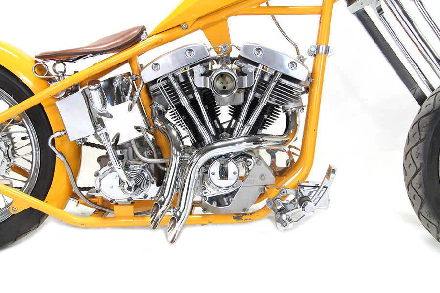 Wyatt Gatling Chrome Down Draft Drag Pipes exhaust system, SKU 30-0721