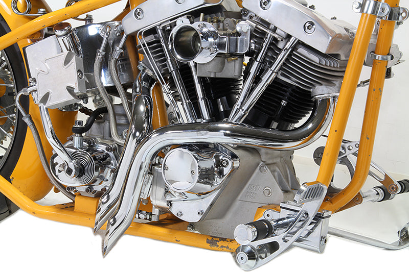 Wyatt Gatling Chrome Down Draft Drag Pipes exhaust system, SKU 30-0721