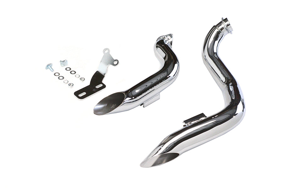 Wyatt Gatling Chrome Down Draft Drag Pipes 30-0725 exhaust for 1970–1979 Harley-Davidson FX models