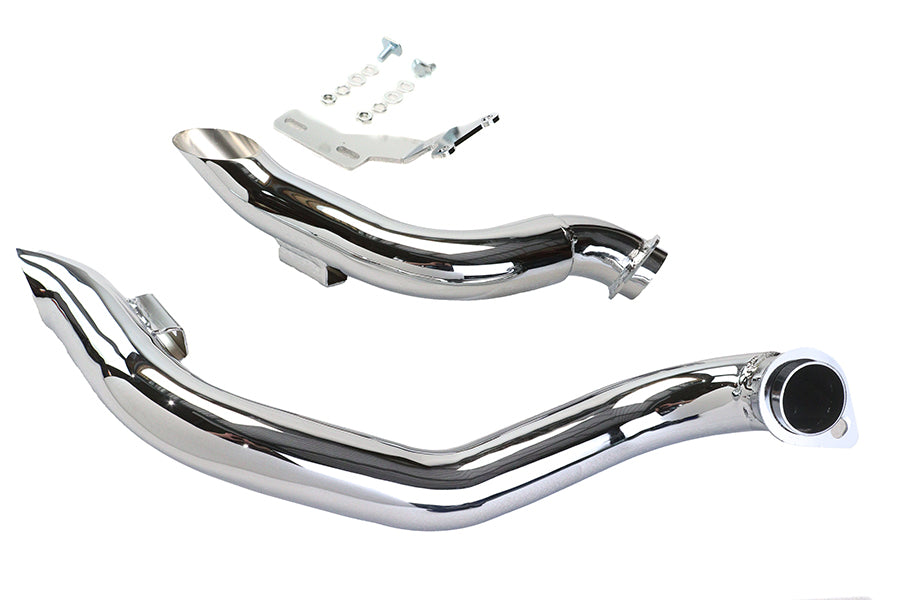Wyatt Gatling chrome down draft drag pipes exhaust 30-0725 for 1970–1979 Harley-Davidson FX